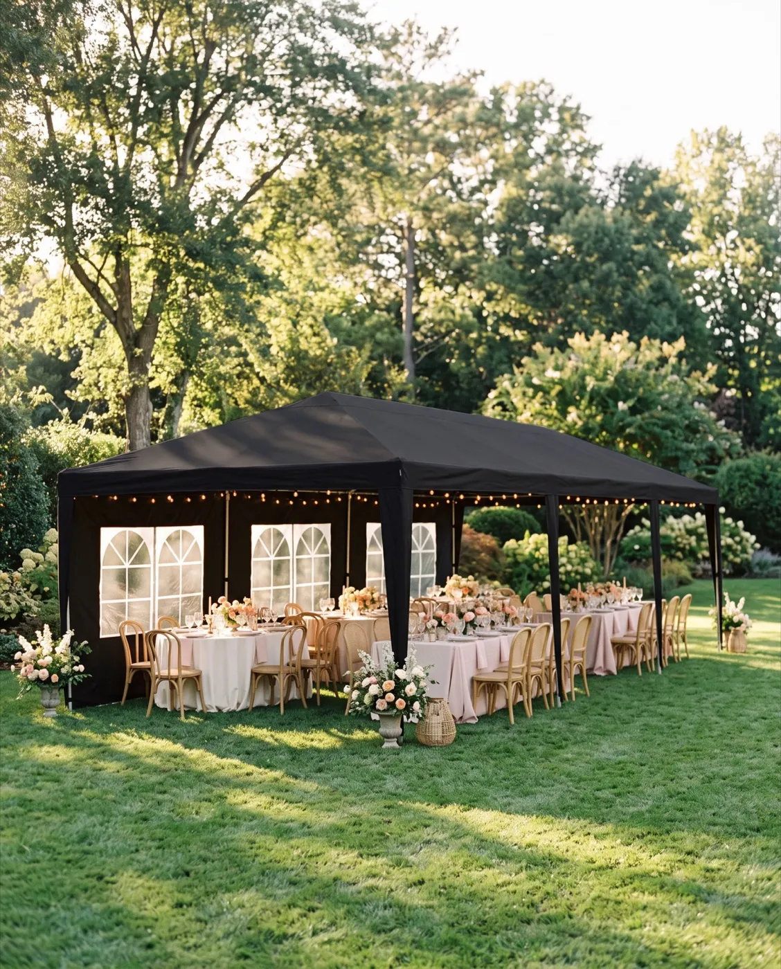 10 x 30 Wedding Canopy Tent styled at an event