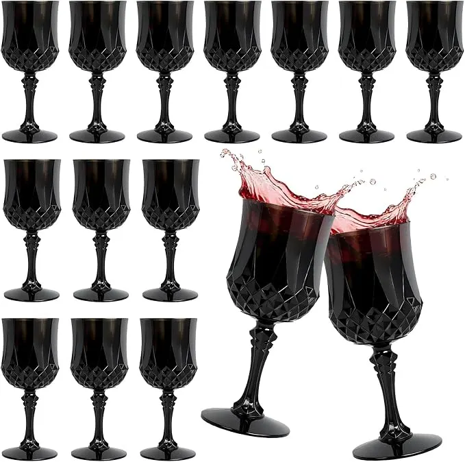 Black Vintage Wine Glasses