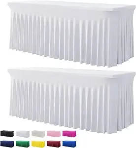 White Spandex Fitted Tablecloth — Tablecloths available to rent