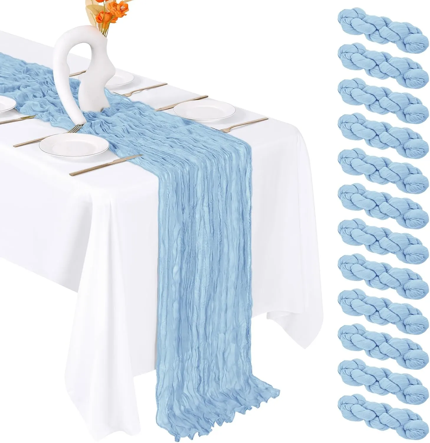 Light Blue Cheesecloth Runner