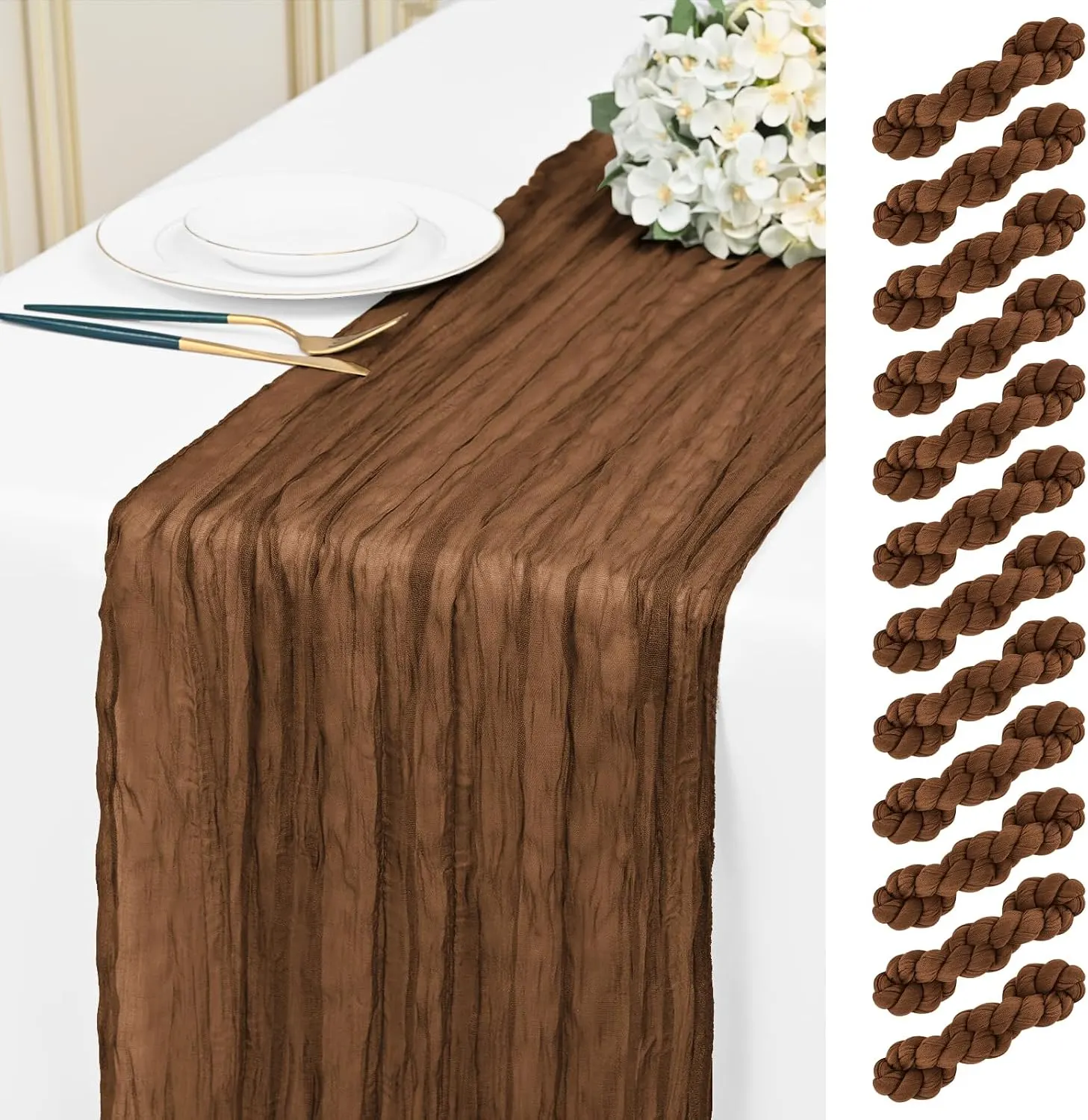 Brown Cheesecloth Runner