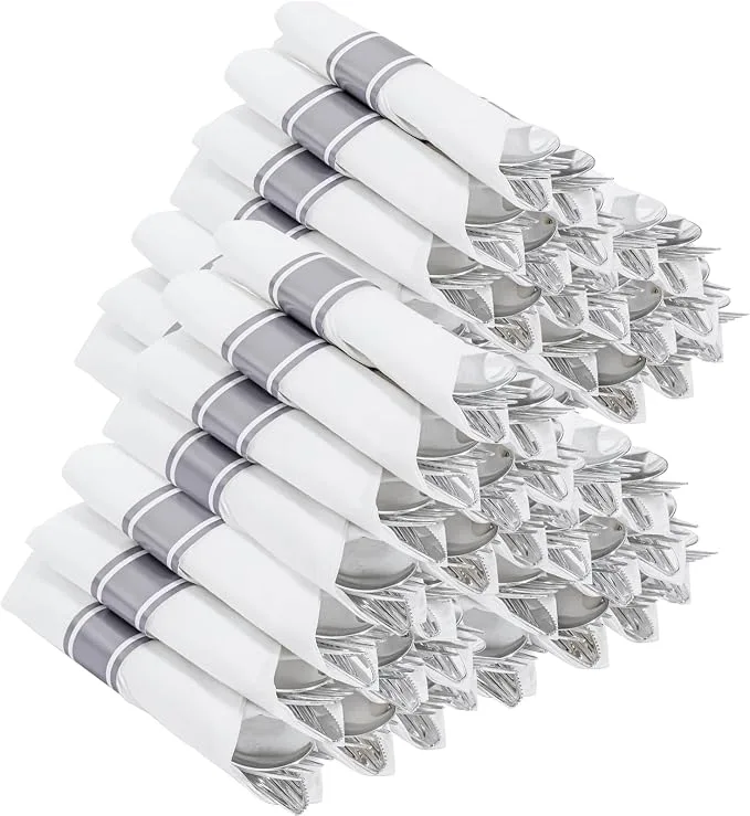 Pre-Rolled Silver Cutlery — Cutlery available to rent