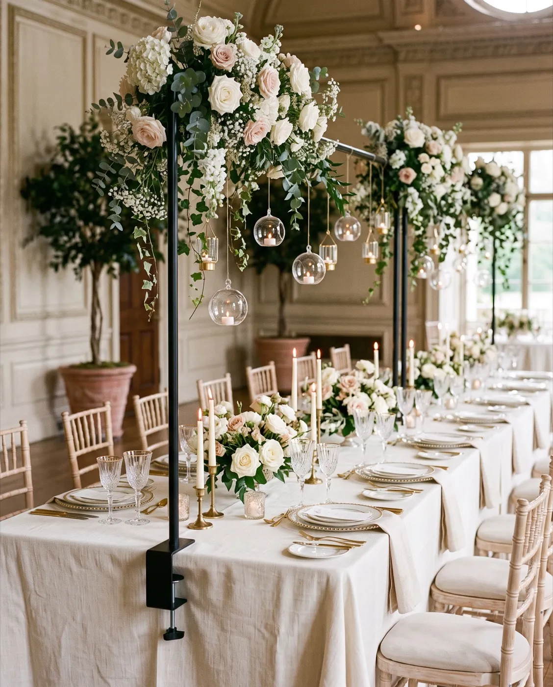 Black Over-the-Table Rod Stand styled at an event