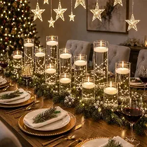 Floating Candle Pearl Centerpieces — Centerpieces available to rent