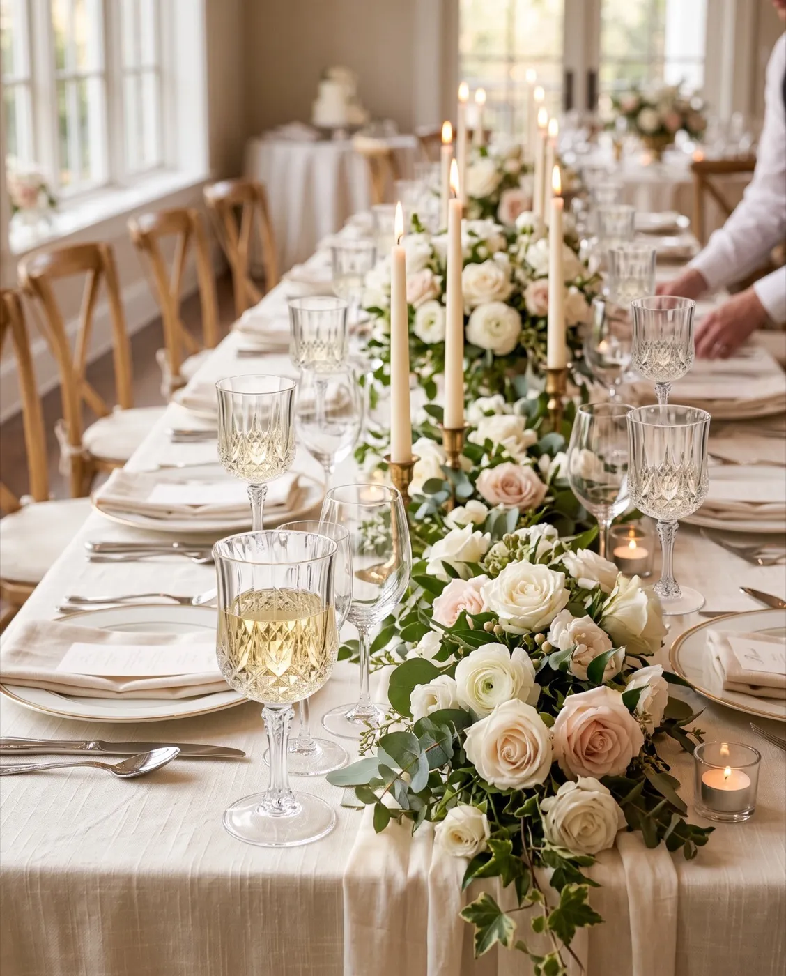 Clear Vintage Goblets styled at an event