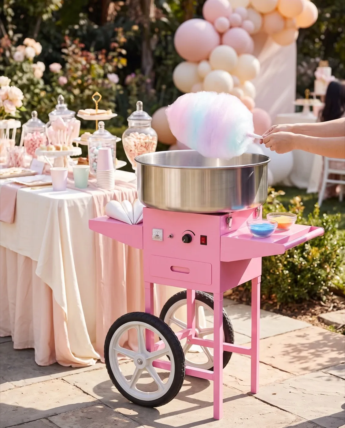 Cotton Candy Cart styled at an event