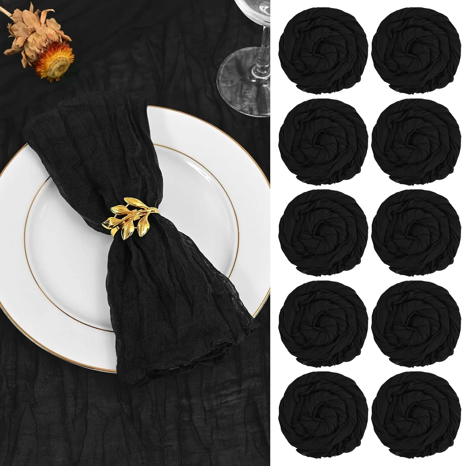 Black Cheesecloth Napkins