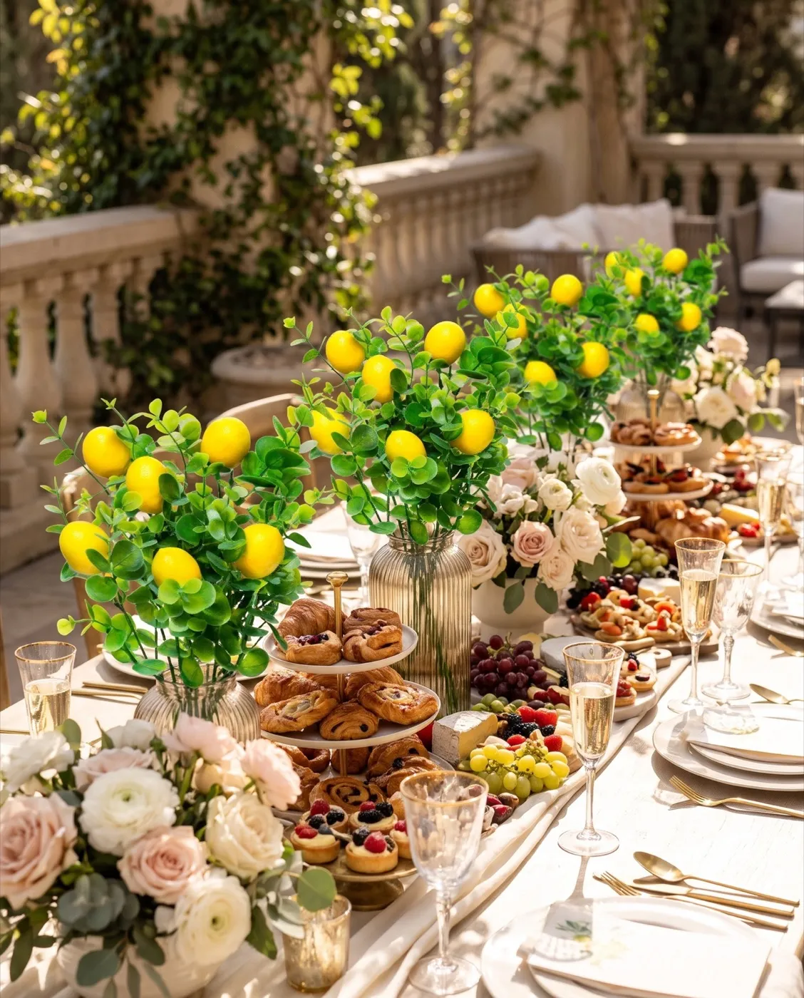 Faux Lemon Branches styled at an event