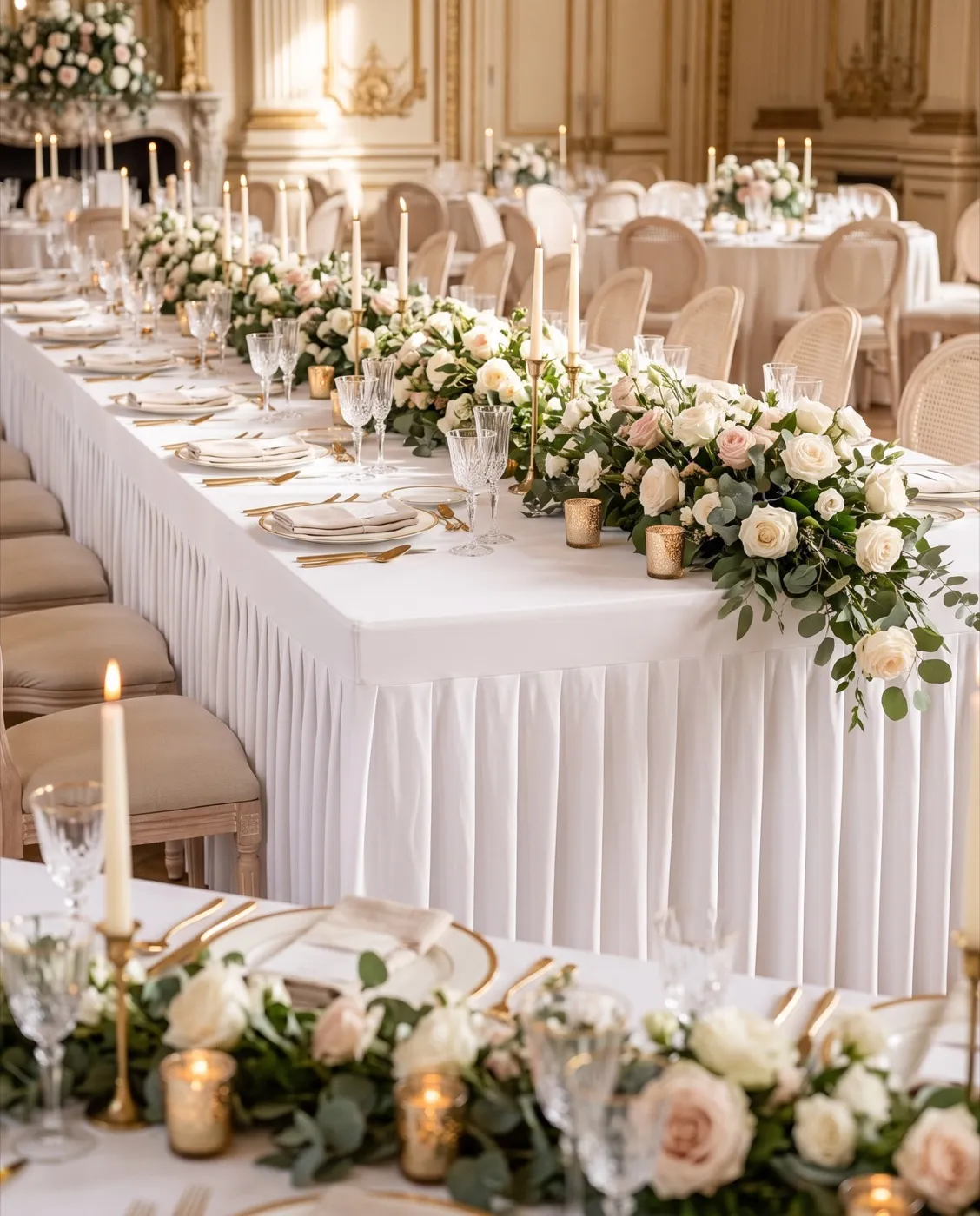 Fitted Spandex Table Cover styled at an event