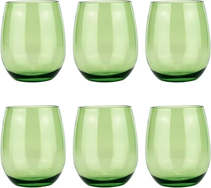 Green Acrylic Stemless Glasses