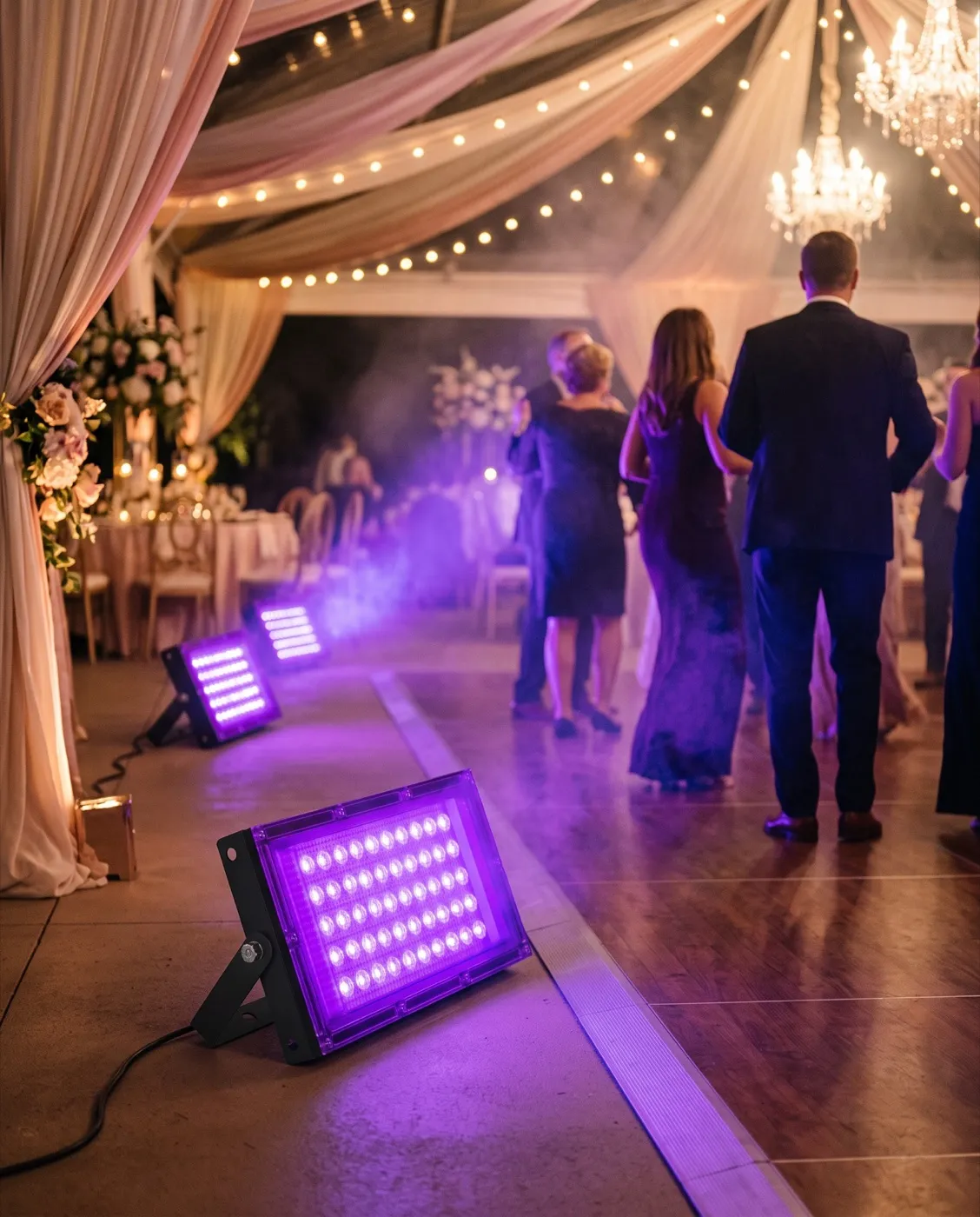 LED Black Lights styled at an event