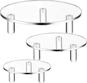 Clear Acrylic Pedestal Risers — Risers available to rent