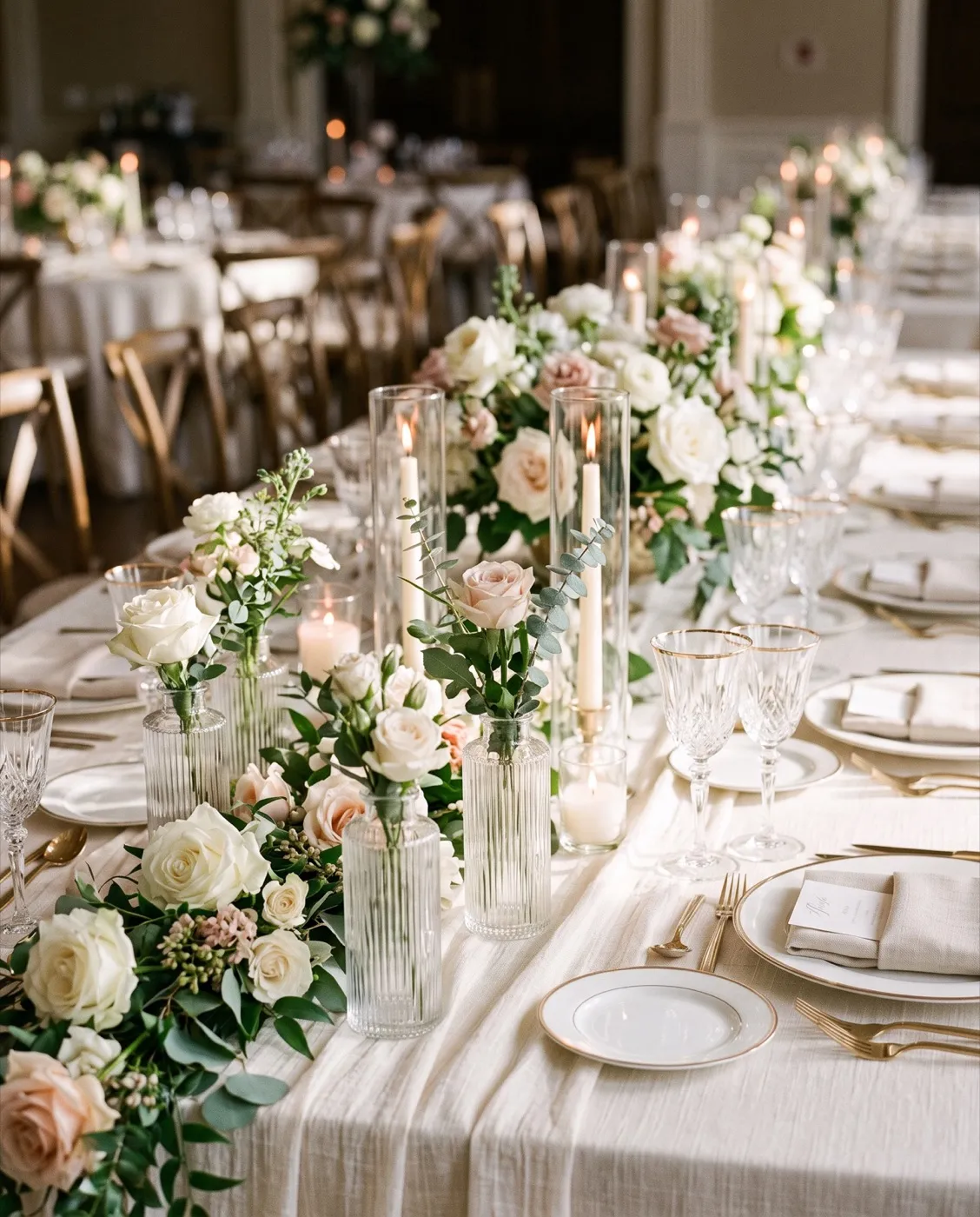 Mini Bud Vases styled at an event
