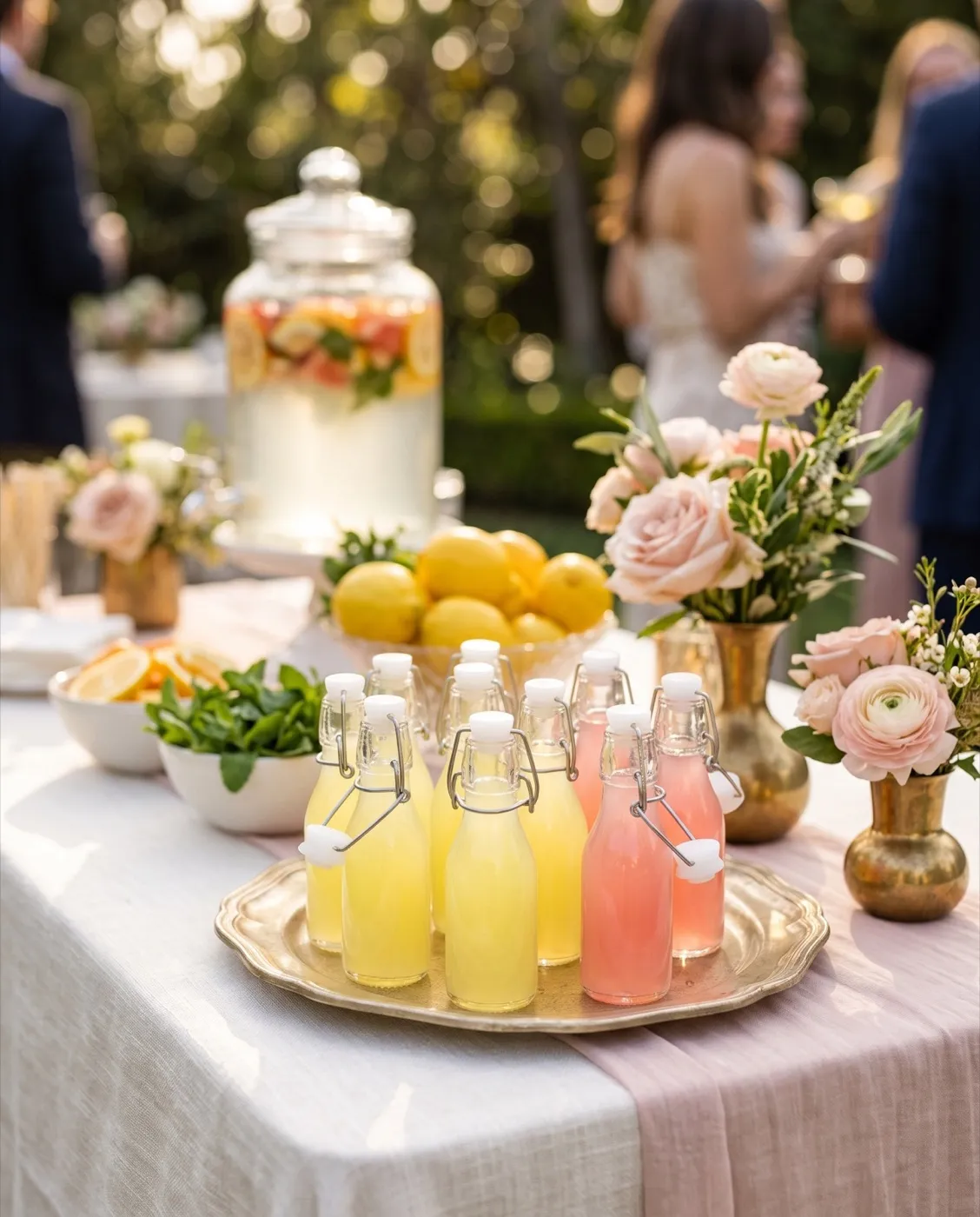 Mini Swing-Top Glass Bottles styled at an event