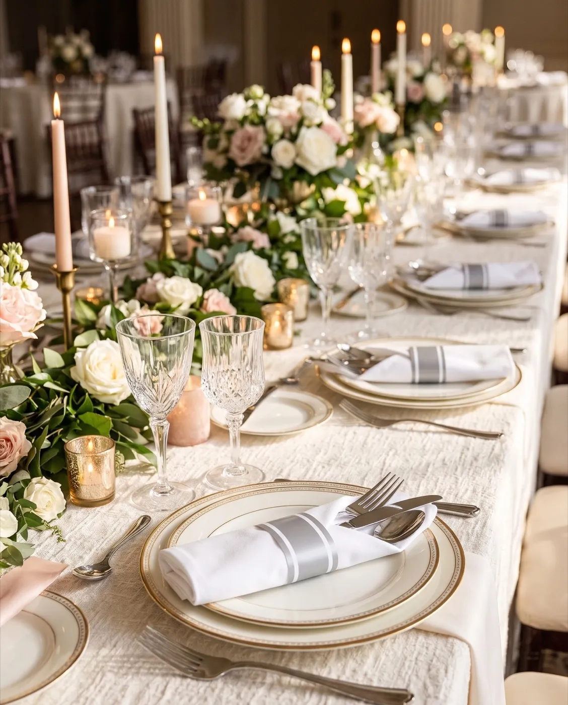 Pre-Rolled Silver Cutlery styled at an event