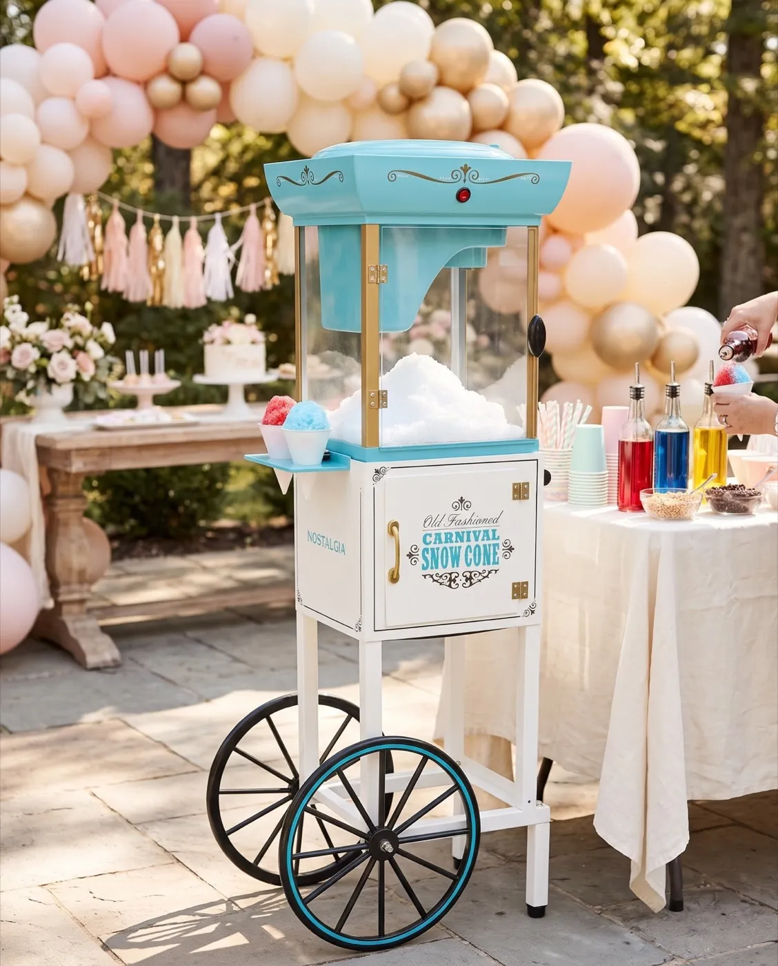 Retro Snow Cone Cart styled at an event