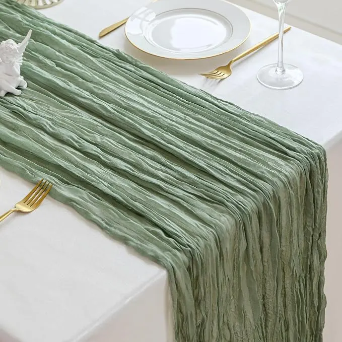 Sage Cheesecloth Runner