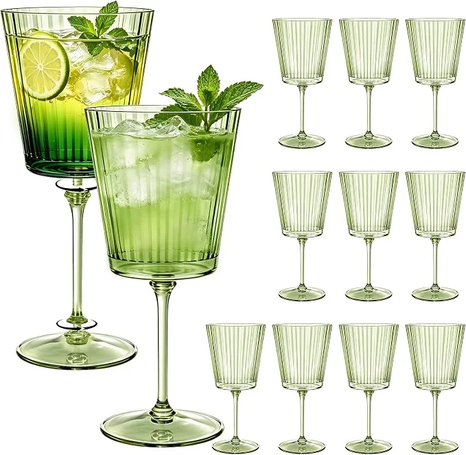 Green Acrylic Water Goblets — Wine Glasses available to rent