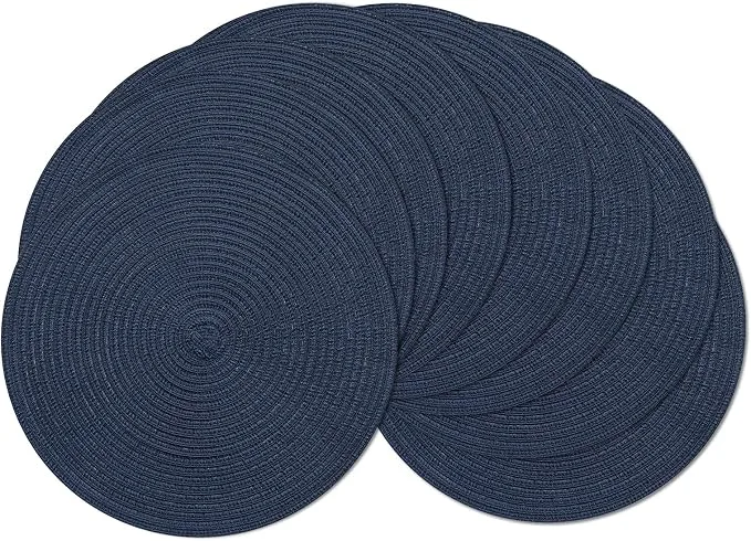 Navy Braided Round Placemats — Placemats available to rent