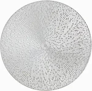 Silver Metallic Round Placemats — Placemats available to rent