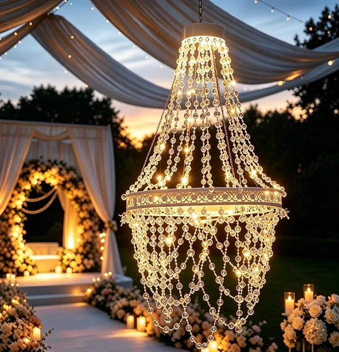Solar Crystal Chandelier — Chandeliers available to rent