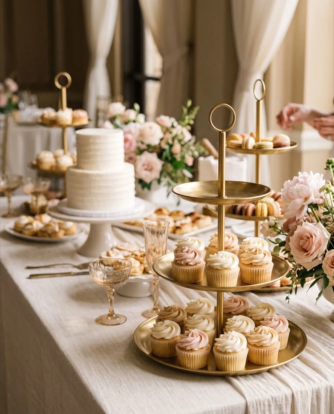 Stainless Cupcake Tower styled at an event