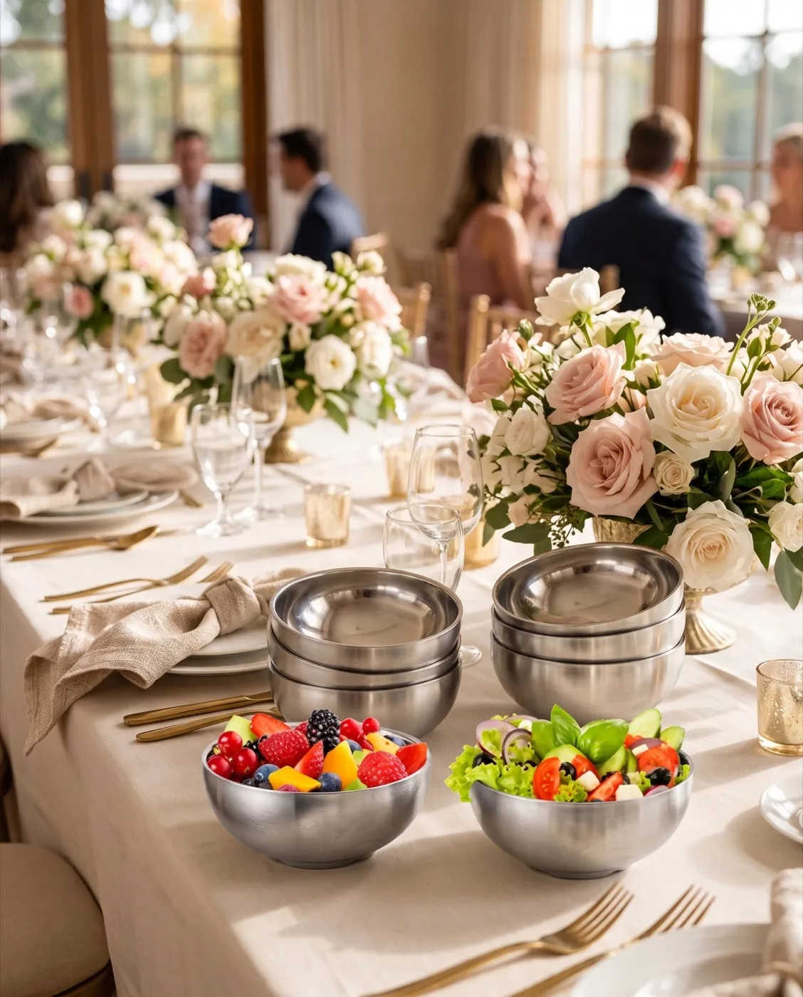 Steel Double-Walled Kids Bowls styled at an event