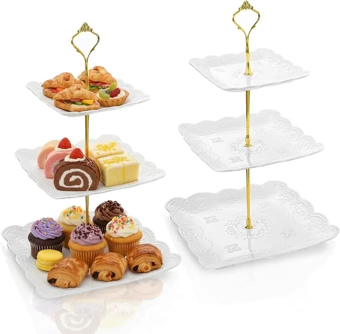 White Ceramic Dessert Tower — Dessert Towers available to rent