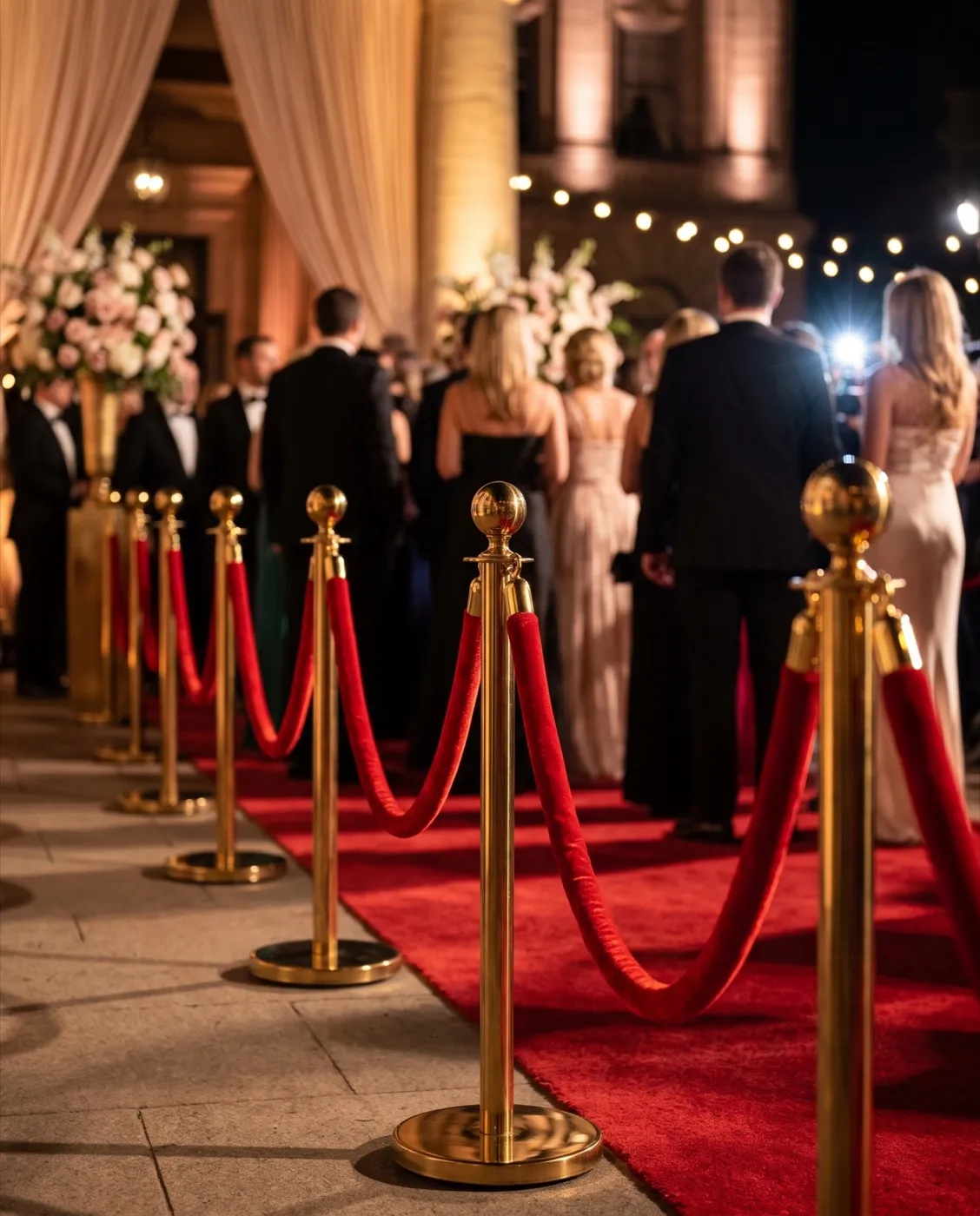 Velvet Rope Stanchion Set styled at an event