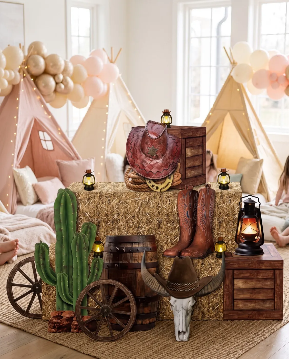 Western Cowboy Party Decor styled at an event