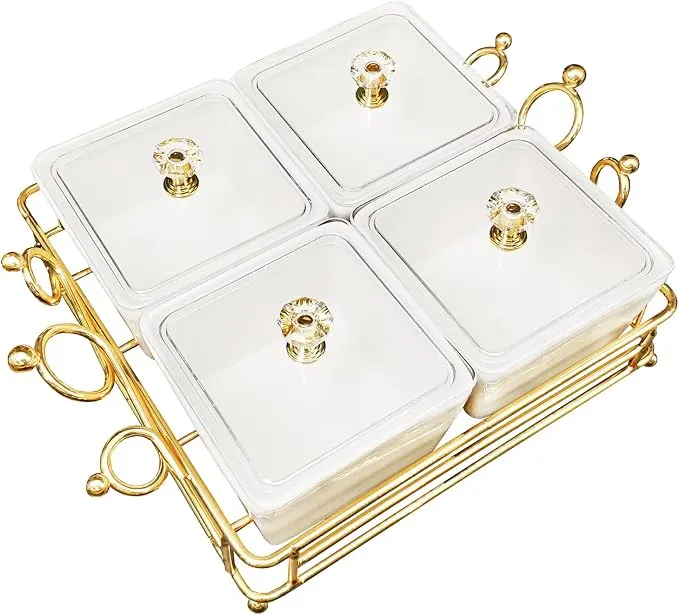 Gold Basket Condiment Server