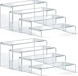 Clear Acrylic Display Risers — Risers available to rent